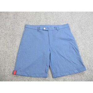 Zara Man Shorts Mens 34‎ Blue Chino Cuffed Flat Front Dress Casual Knit Pockets